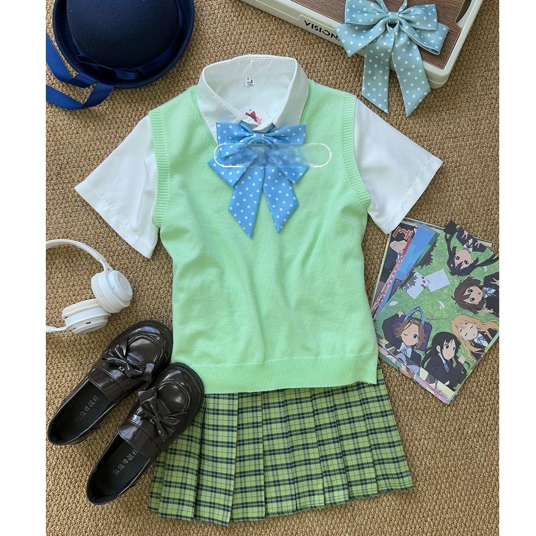 马甲jk格裙套装女小青梅/JK制服针织衫夏季新品吸睛套装校供感