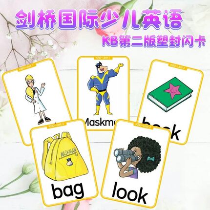 剑桥国际少儿英语KB第二版铜版纸塑封闪卡Kids Box教学大卡学习