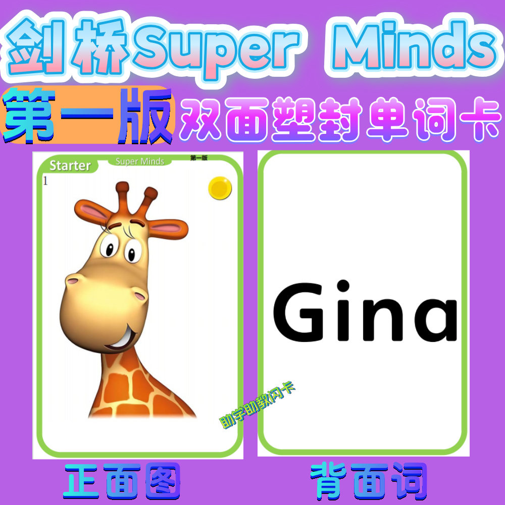 剑桥Super Minds第一版英语单词卡片儿童教具启蒙教学塑封闪卡
