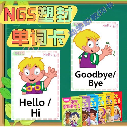NGS New Get Smart英语单词卡片儿童教具启蒙教学塑封闪卡英文
