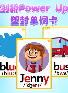 剑桥少儿英语PowerUp带音标教学卡片幼儿PU0-4教师铜版纸塑封闪卡