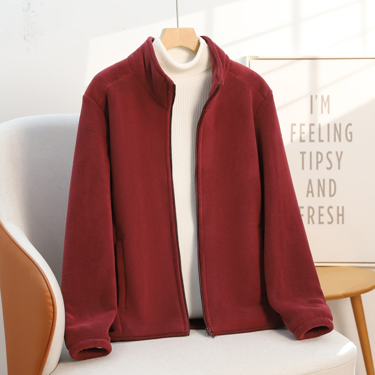 妈妈秋装摇粒绒外套女秋冬奥粒绒双面绒中老年人抓绒衣冲锋衣内胆