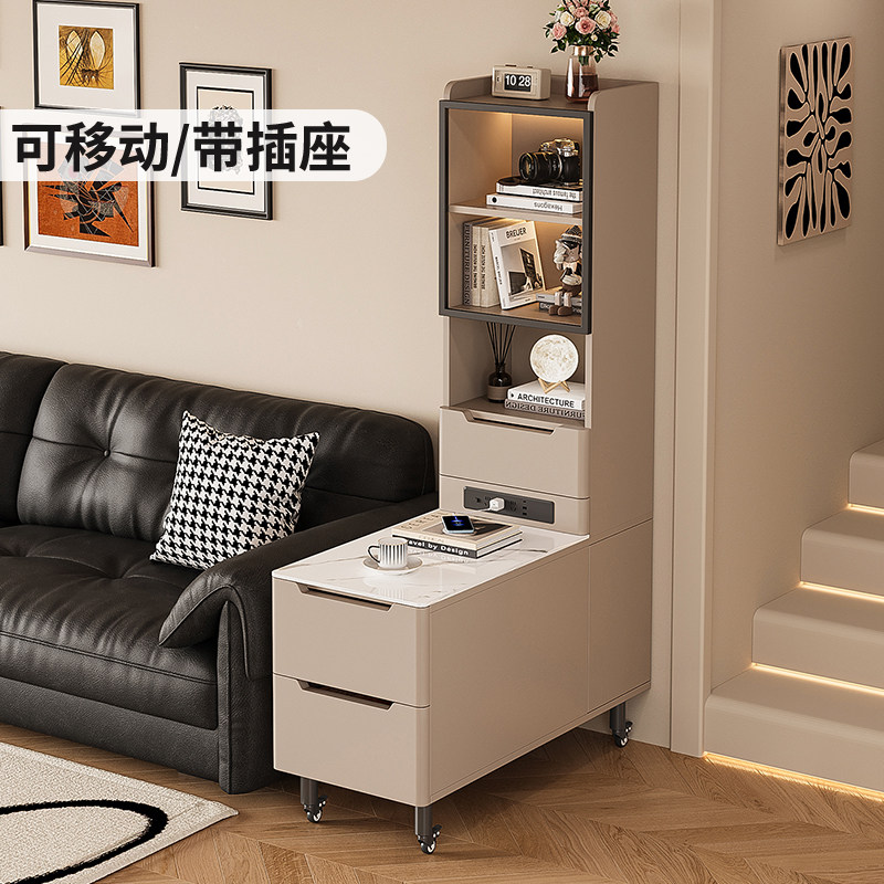沙发边柜侧边柜可移动边几轻奢高级感客厅实木小茶几置物架小桌子