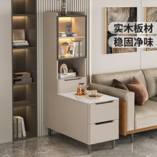 实木沙发边柜客厅2025新款边几侧边柜岩板边桌轻奢高级感沙发柜