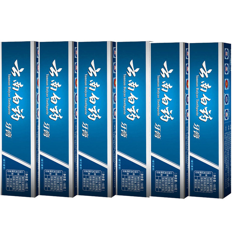 云南白药牙膏留兰香型180g/215g*6支装口气清新减轻牙龈出血问题