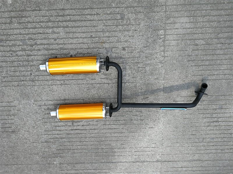 110-125CC四轮小公牛火星悍马沙滩车 改装配件排气管双铝排消音器