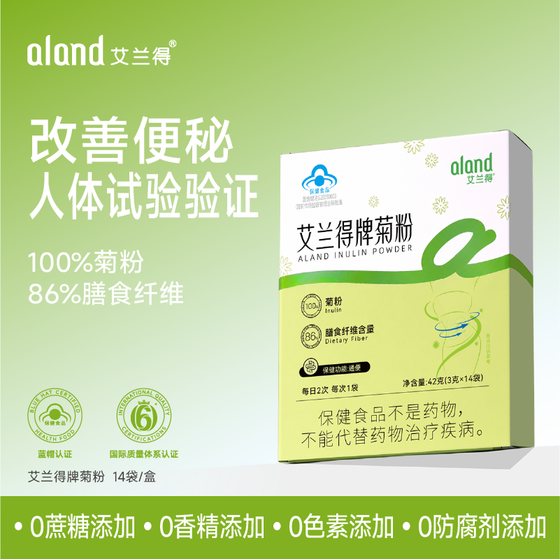 艾兰得菊粉高膳食纤维粉比利时进口益生元清肠通便排宿便菊粉补剂