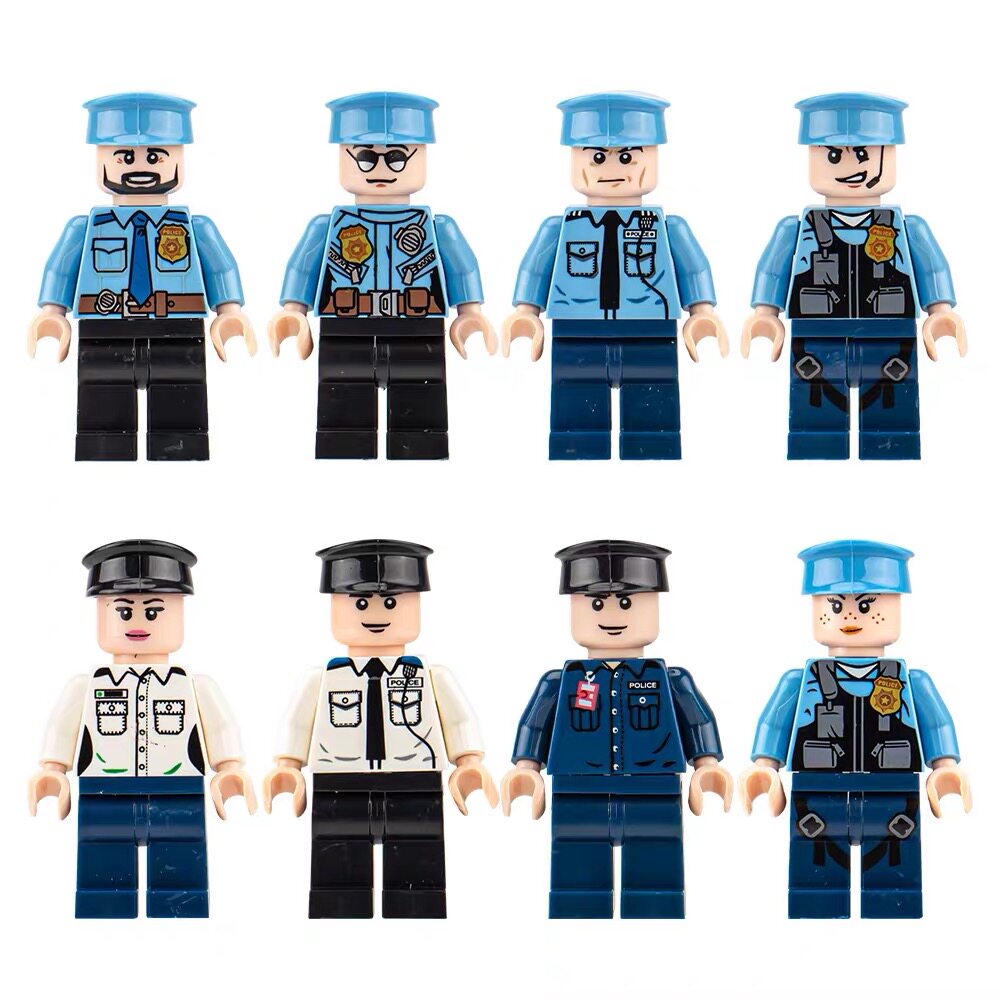 城市职业工程师警察小颗粒人仔