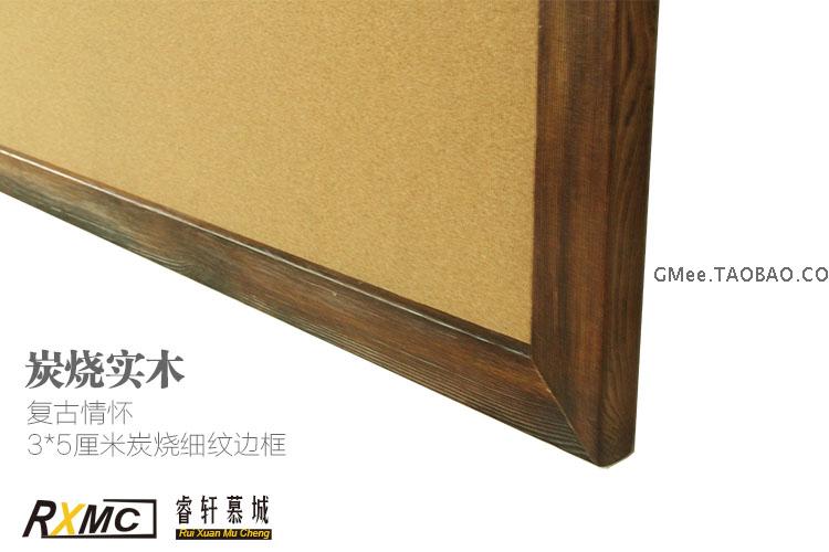 【软木板定制订做】实木框软木板照片墙背景墙留言板i.