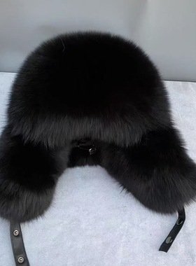 全毛抗寒防风帽子男女款霸王帽雷锋帽环保毛冬季护耳加厚保暖帽子