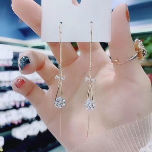 韩国东大门流苏耳环金色水滴网红耳线气质个性百搭耳饰显脸瘦