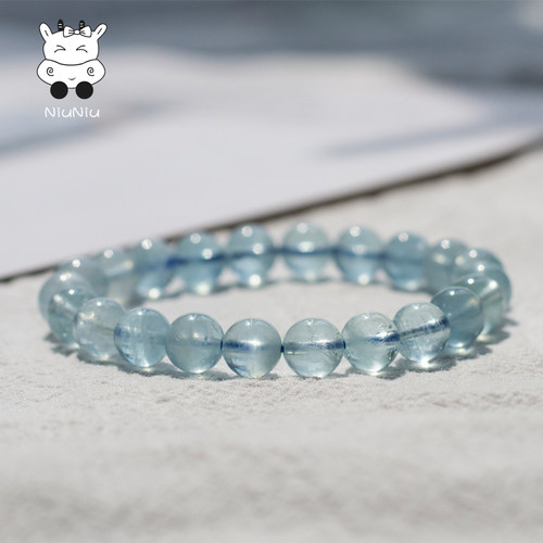 牛妞妞天然海蓝宝手串自信稳财富