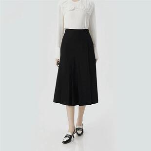 AMASS/阿玛施A新款优雅轻职场高腰百褶裙半身裙显瘦长裙女5200382