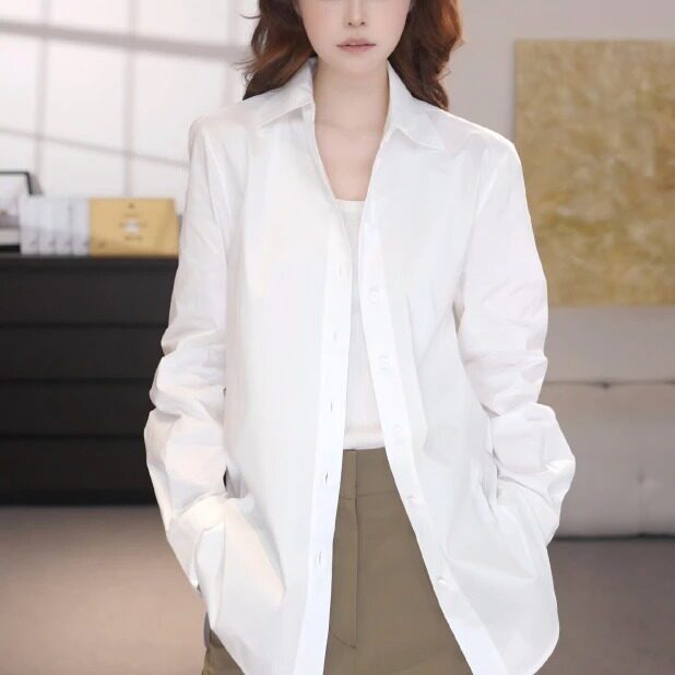 AMASS/阿玛施新款气质设计小众衬衫松弛感显瘦百搭复古上衣530171图片