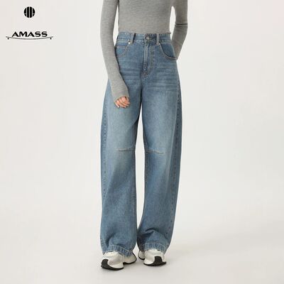 AMASS/阿玛施秋冬时尚百搭气质宽松显瘦水直筒休闲牛仔裤510077