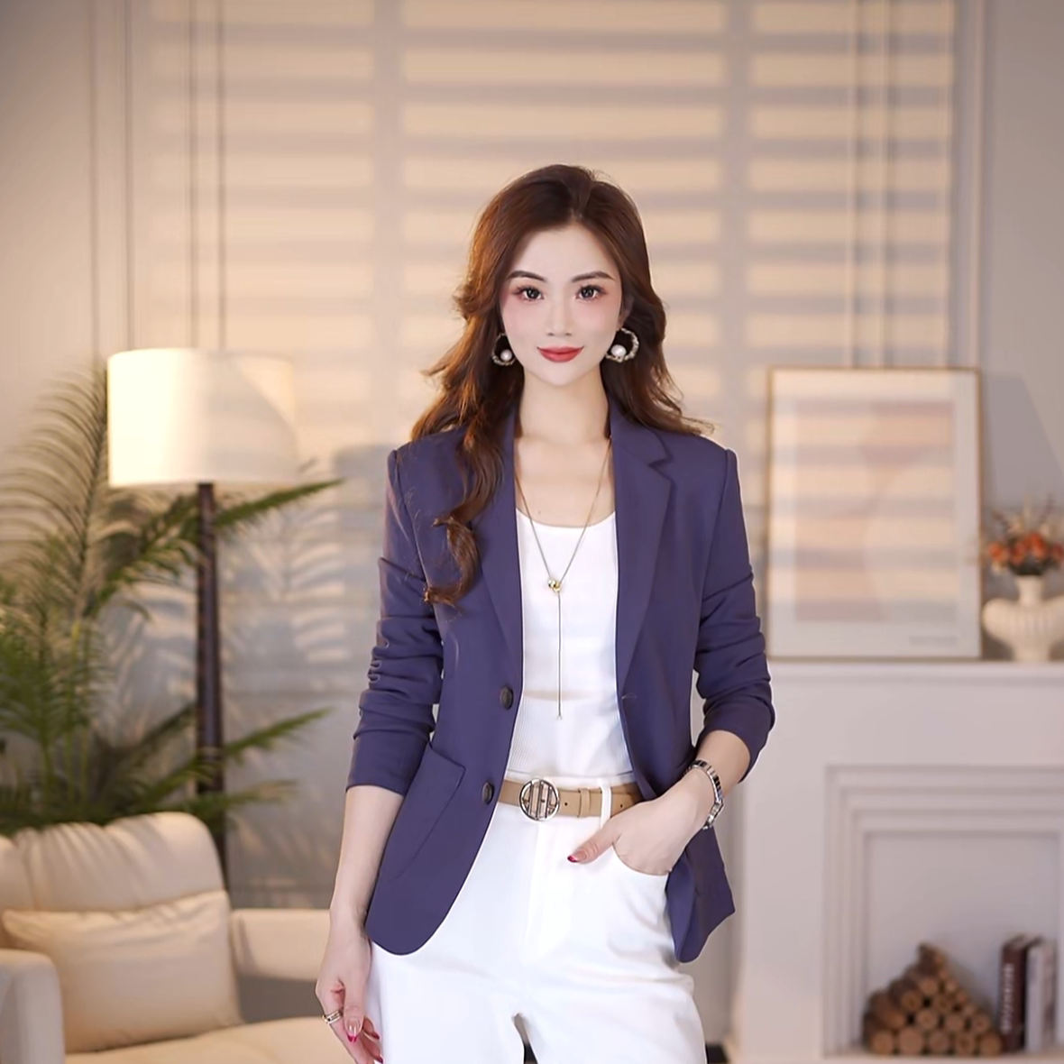 AMASS/阿玛施新款时尚百搭显瘦西装5400808职业休闲女士通勤时尚