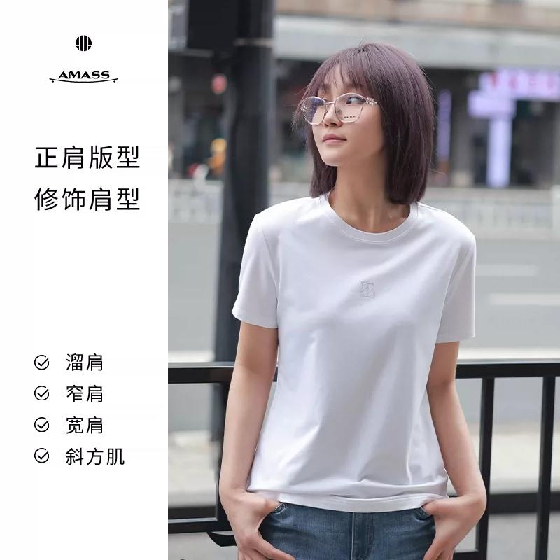 阿玛施AMASS 新款爆款显瘦百搭显瘦小熊复古短袖T恤530225/530224