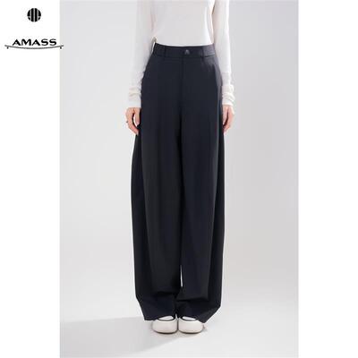 AMASS/阿玛施秋冬新款时尚通勤轻职风复古百搭阔腿休闲裤女510025