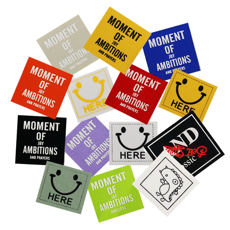 字母薄款彩色正方形商标补丁贴