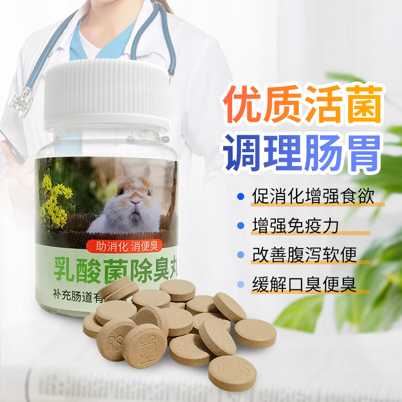 兔子龙猫荷兰猪小宠乳酸菌素片促消化防软便调理肠胃益生菌50片装 宠物/宠物食品及用品 兔兔保健品 原图主图