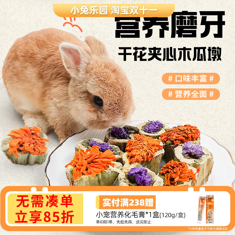 兔子磨牙木瓜墩磨牙棒零食补营养