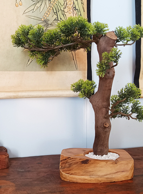 仿真植物小盆栽室内家居装饰假花松树绿植塑料摆件迎客松创意盆景
