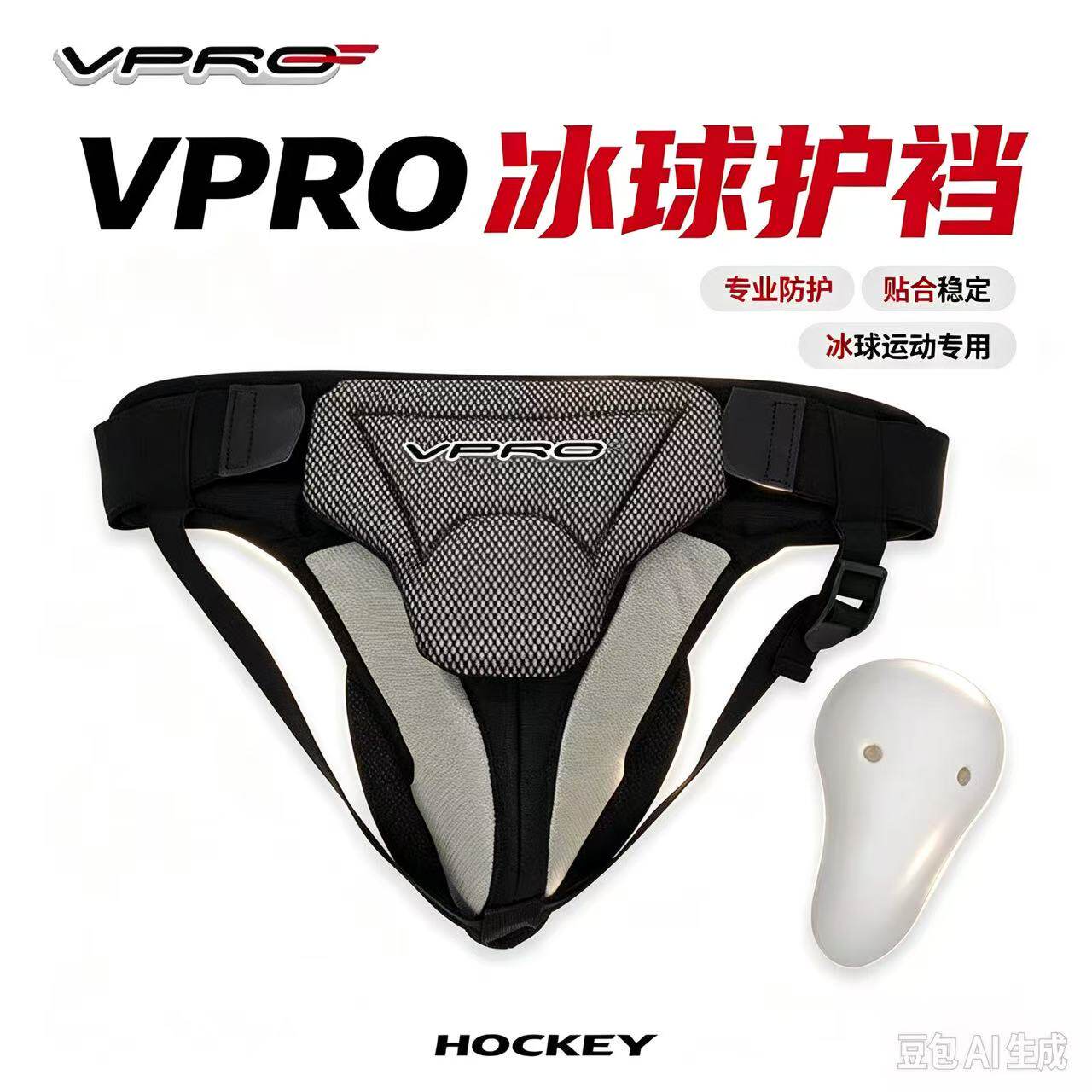 VPRO/雷虎 守门员冰球护裆 可更换护裆壳防冲击冰球运动儿童成人