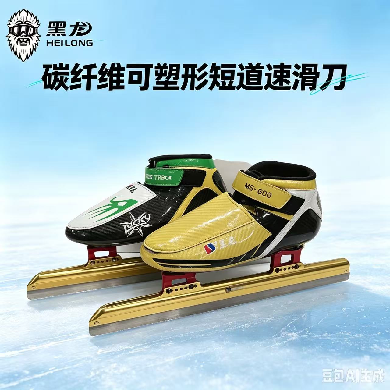 黑龙速滑冰刀鞋 专业短道速滑冰刀鞋 中级冰刀碳纤维速滑冰刀鞋