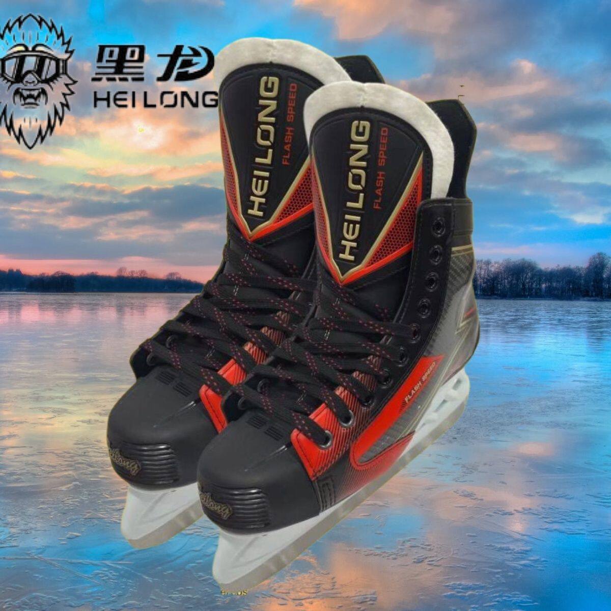 黑龙品牌新款冰球刀鞋 专业冰刀鞋 成人青少年儿童冰球刀鞋
