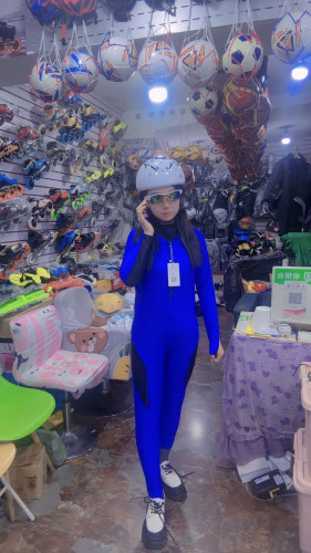 成人短道速滑服儿童轮滑长袖连体服短道速滑运动服骑行健身潜水服