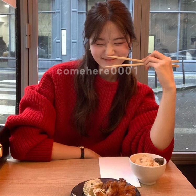 现货速发韩国东大门代购ounce2025冬季新款简约风宽松针织毛衣