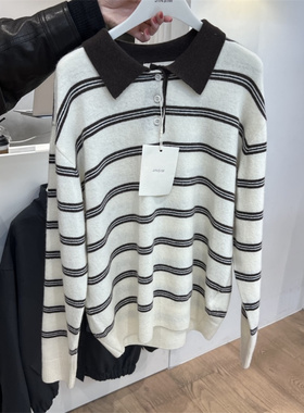 现货速发韩国东大门代购JINSIM2025秋季新宽松系扣翻领针织衫女