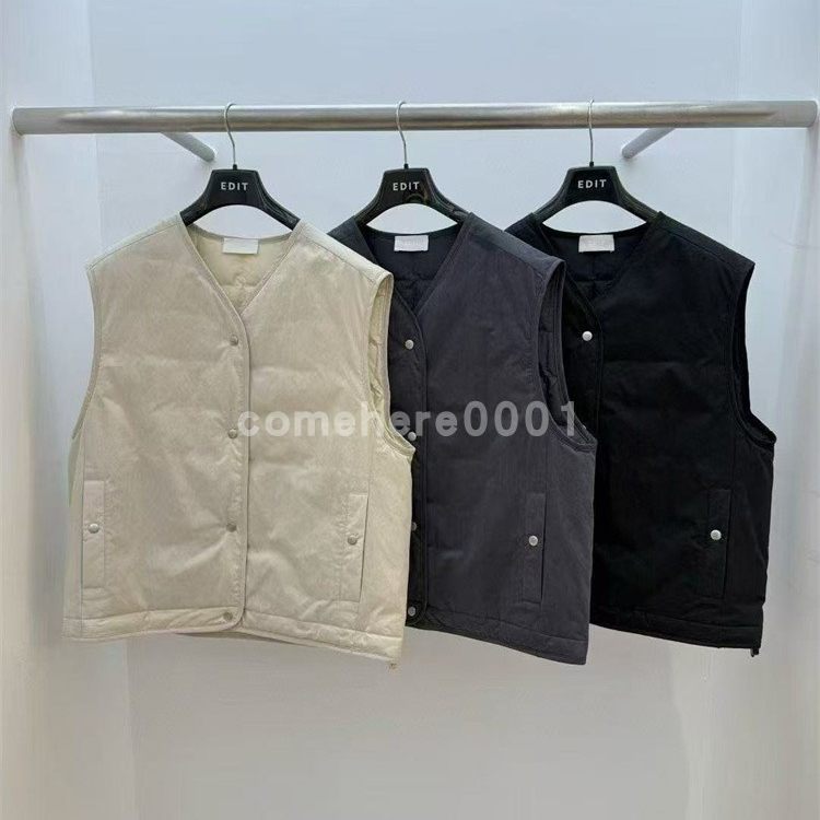 现货速发韩国东大门代购edit女2025秋新款时尚V领系保暖羽绒马甲