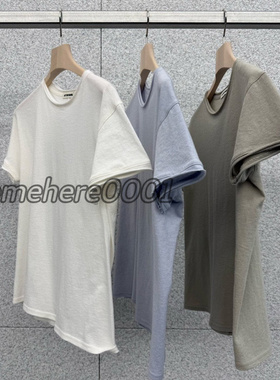 现速发韩国东大门代购at the bagel2026春夏新款净版纯色短袖T恤