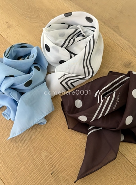 现货速发atmosphere 小众设计感波点方巾韩代