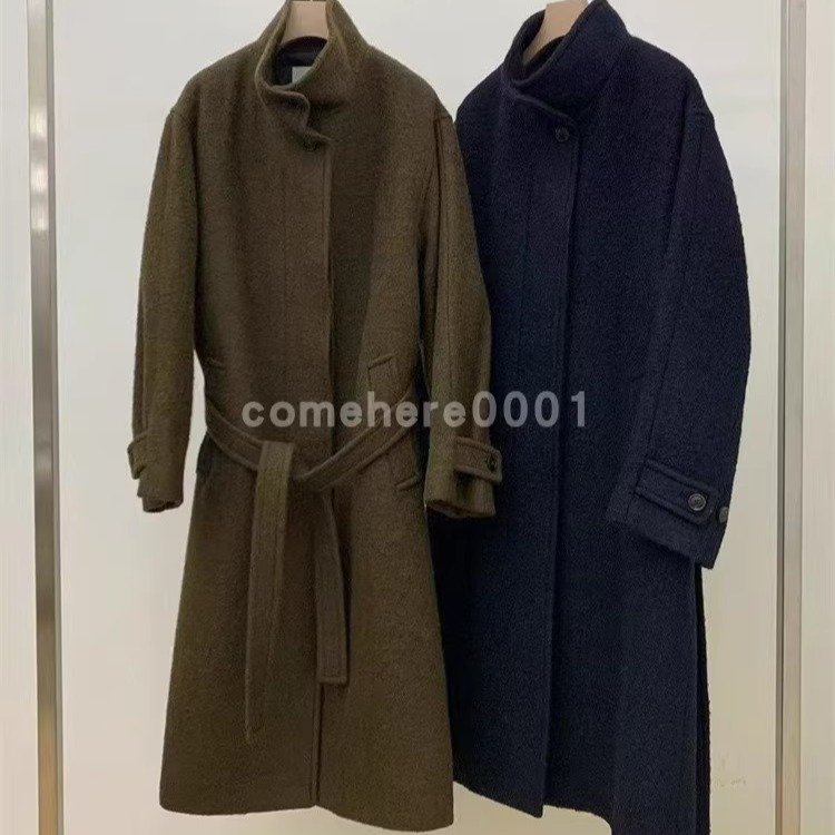 现货速发韩国东大门代购utre2025秋冬新款复古羊驼绒腰带毛呢大衣