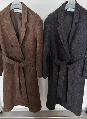 现货速发韩国东大门代购tempting2025秋冬新款复古百搭毛呢大衣