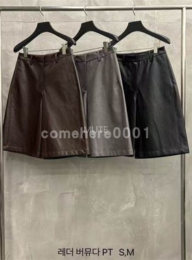 现货速发韩国东大门代购mute2025冬季新款高腰简约阔腿休闲短裤