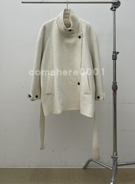 现货速发韩国东大门代购ATMOSPHERE2025冬季新款系腰带毛呢大衣