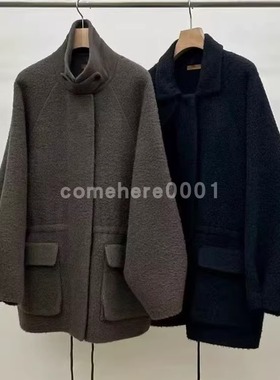 现货速发韩国东大门代购utre2025秋季新款复古抽绳宽松毛呢大衣