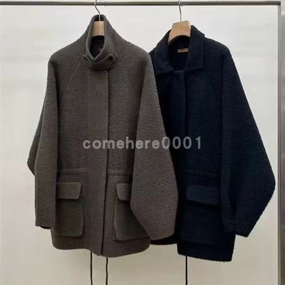 现货速发韩国东大门代购utre2025秋季新款复古抽绳宽松毛呢大衣