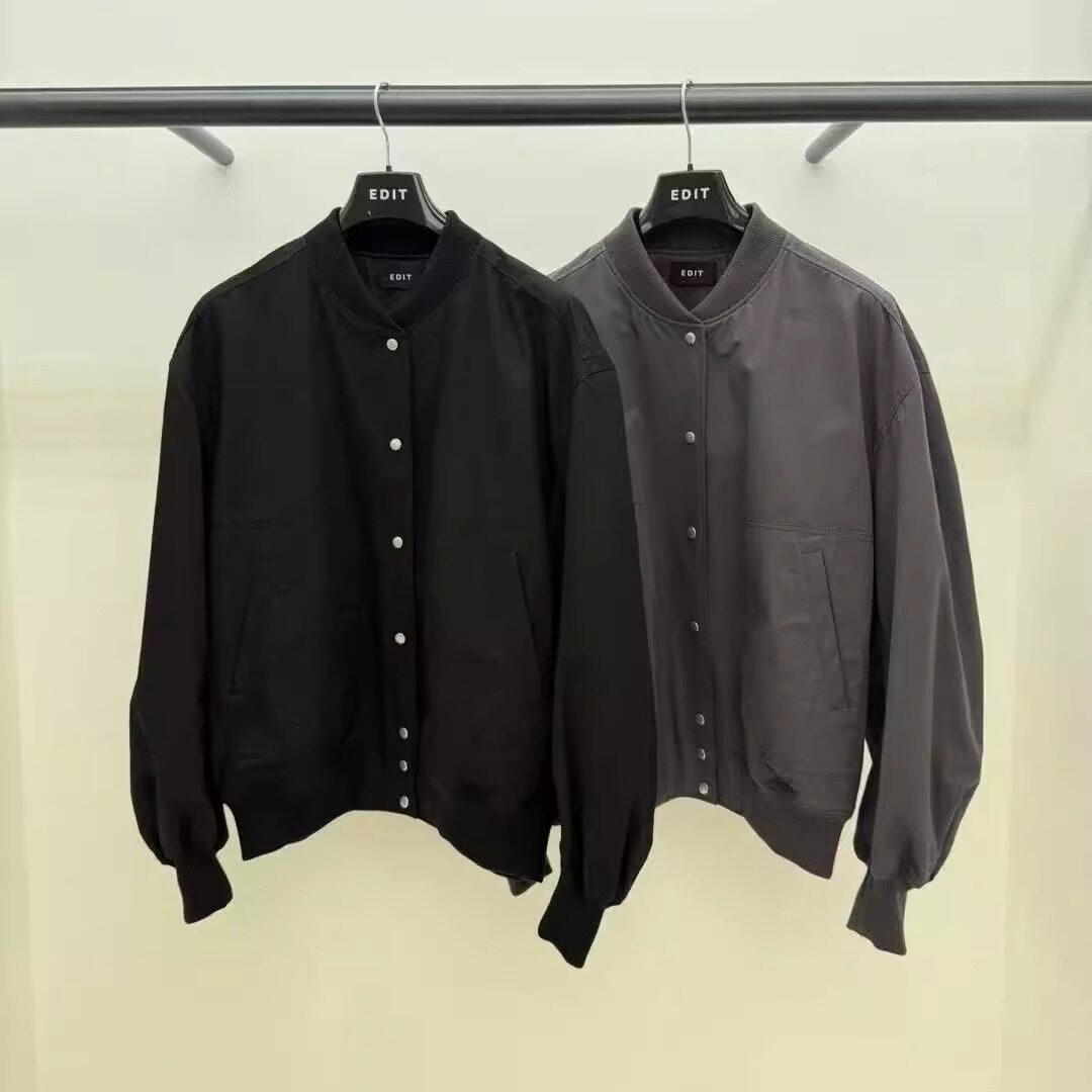 韩国东大门代购edit2025秋季新款潮流圆领宽松休闲棒球夹克外套