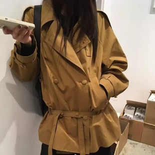 现货速发 韩国东大门代购breathe2025秋新简约基础百搭双排扣风衣