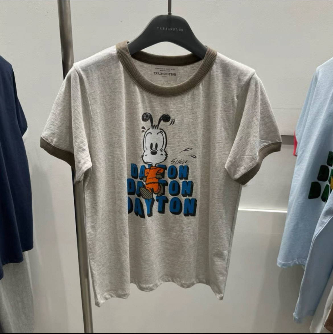现货速发韩国东大门代购Tara by motion2025夏季新款卡通印花T恤