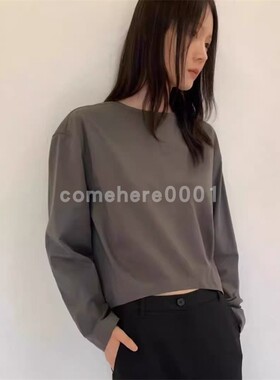 现货速发韩国东大门代购mohhe2025秋季新款圆领纯色套头长袖衬衫