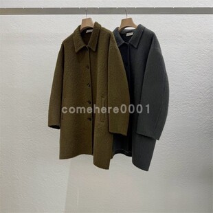现货速发韩国东大门代购statement2025秋季新款单排扣毛呢外套