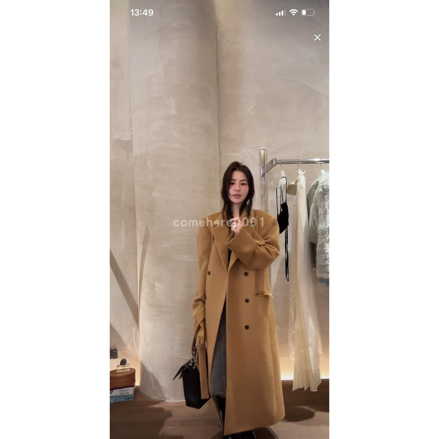 现货速发韩国东大门代购blossom向日葵同款气质双排扣长款大衣