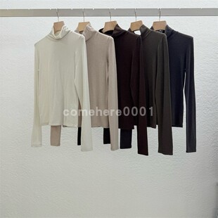 现货速发韩国东大门代购statement2025秋季新款纯色高领打底上衣