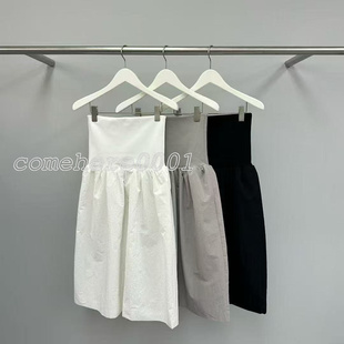 现速发韩国东大门代购 气质纯色高腰褶皱半身裙 water2026春夏新款