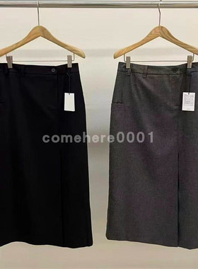 现货速发韩国东大门代购mohhe2025秋季新款简洁纯色高腰半身裙